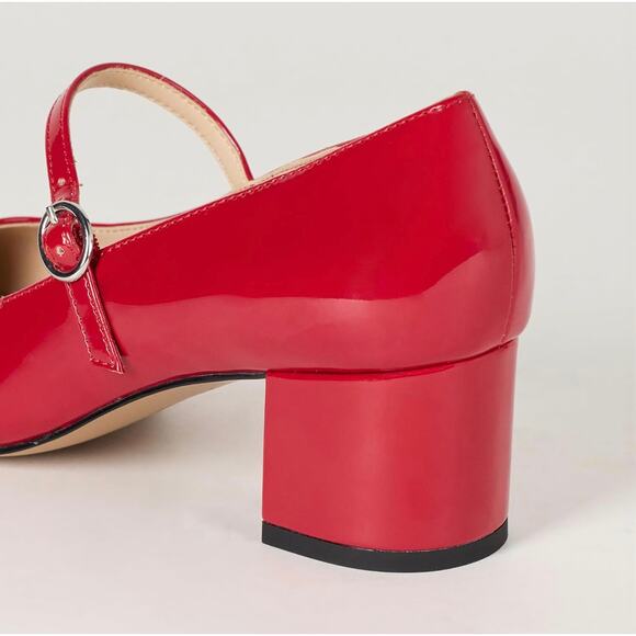 The Drop Women's Red Heeled Mary Janes - Picture 3 of 4